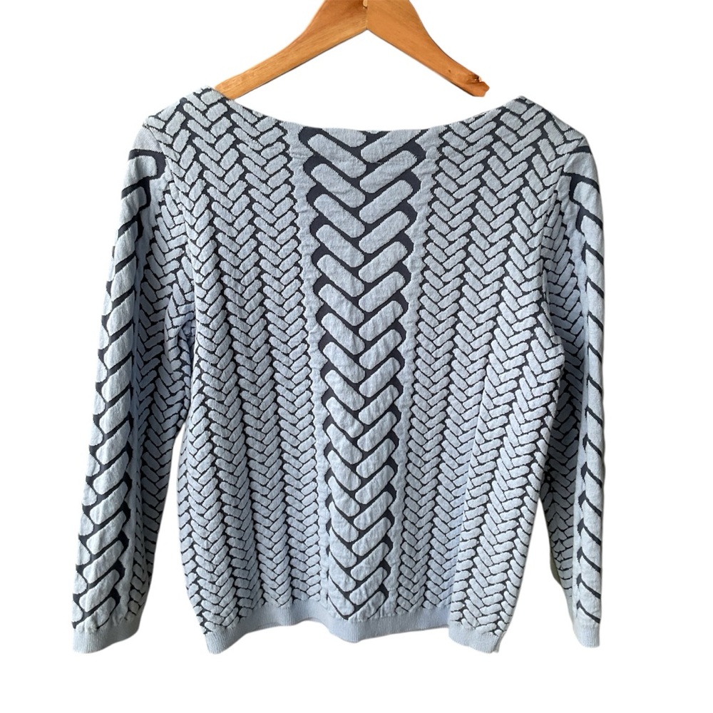 worthington Sweater Top Chevron Knit Preppy Business Casual Academia consign M - Picture 2 of 4